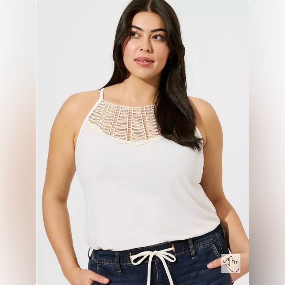 Torrid Summer Studio Knit Crochet High Neck Tank- Size: 1 🌷 - Picture 13 of 15